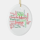Weihnachten in vielen Sprachen Keramikornament (Rechts)
