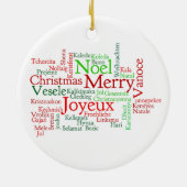 Weihnachten in vielen Sprachen Keramikornament (Hinten)