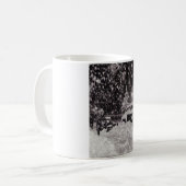 Weihnachten in Vintage Fünfzigerjahre New York Kaffeetasse (Vorderseite Links)