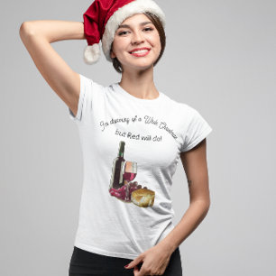 Weihnachten in Weiß, aber Rot geht auch lustig T-Shirt