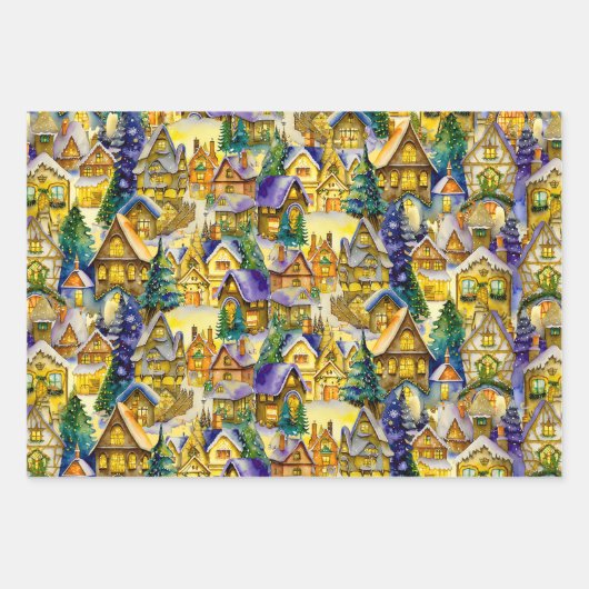 Weihnachten in Whimsical Village in verschiedenen Geschenkpapier Set (Vorderseite 2)