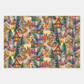 Weihnachten in Whimsical Village in verschiedenen Geschenkpapier Set (Vorderseite)