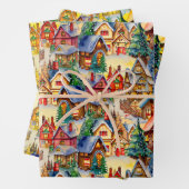 Weihnachten in Whimsical Village in verschiedenen Geschenkpapier Set (Beispiel)