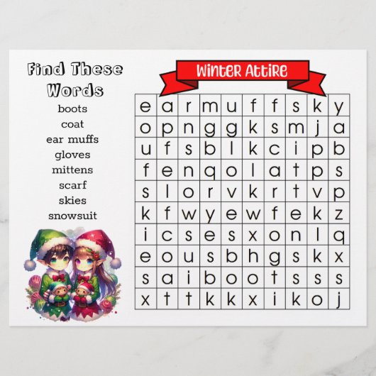 Weihnachten in Word suchen und Maze for Kids (Vorderseite)