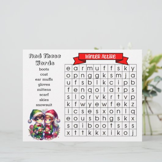 Weihnachten in Word suchen und Maze for Kids (Stehend Vorderseite)