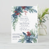 Weihnachten Inspiriert Blumenzwiebeln Blätter Hoch Einladung (Stehend Vorderseite)