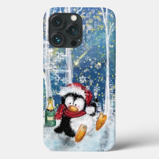 Weihnachten iPhone Case Geschenk Happy Pinguin Par (Rückseite)