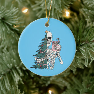 Weihnachten irgendwie gruselig irgendwie fröhlich keramik ornament