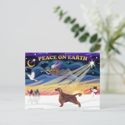 Weihnachten - Irischer Setter 1 (Stehend Vorderseite)