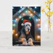 Weihnachten Irish Wolfhound In einem Doghouse Karte (Gelbe Blume)