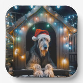 Weihnachten Irish Wolfhound In einem Doghouse Pappteller (Vorderseite)