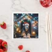 Weihnachten Irish Wolfhound In einem Doghouse Serviette (Beispiel)