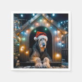 Weihnachten Irish Wolfhound In einem Doghouse Serviette (Vorderseite)