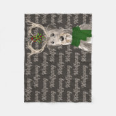 Weihnachten Irish Wolfhound mit dem Namen des Hund Fleecedecke (Vorderseite)