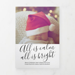 Weihnachten ist alles ruhig, alles ist hell Person Dreifach Gefaltete Urlaubskarte