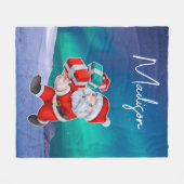 Weihnachten ist auf dem Weg nach Nordlichter Weihn Fleecedecke (Vorderseite (Horizontal))