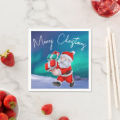 Weihnachten ist auf dem Weg nach Nordlichter Weihn Serviette (Beispiel)