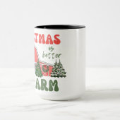 Weihnachten ist besser auf dem Bauernhof Tasse (Zentrum)