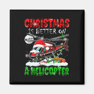 Weihnachten ist besser auf dem Hubschrauber Santa Magnet