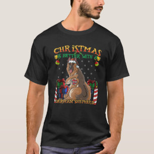 Weihnachten ist besser mit einem deutschen Schäfer T-Shirt