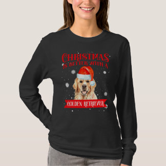 Weihnachten ist besser mit einem Golden Retriever  T-Shirt