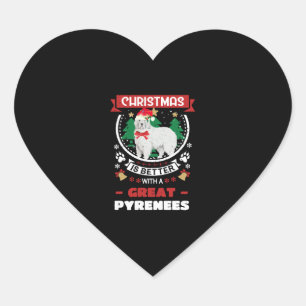 Weihnachten ist besser mit einem großen Pyrenäen C Herz-Aufkleber