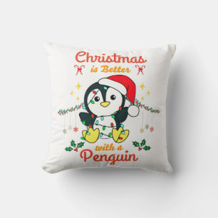 Weihnachten ist besser mit einem Pinguin Kissen