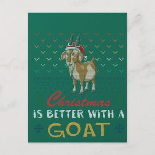 Weihnachten ist besser mit einer ziegenhaften Weih Postkarte