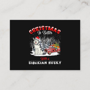 Weihnachten ist besser mit Hund   Husky Eigentümer Visitenkarte
