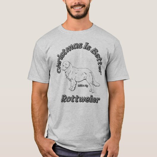 Weihnachten ist besser mit Rottweiler T-Shirt (Vorderseite)