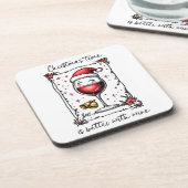 Weihnachten ist besser mit Wein Getränkeuntersetzer (Linke Seite)