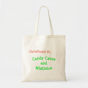 Weihnachten ist... Bonbons und Mistletoe Tote Bag Tragetasche