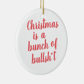 Weihnachten ist Bull - typografische Karte Keramik Ornament (Rechts)