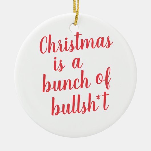 Weihnachten ist Bull - typografische Karte Keramik Ornament (Vorne)