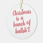 Weihnachten ist Bull - typografische Karte Keramik Ornament (Links)