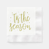 Weihnachten "ist die Saison" Gold Script und Stars Serviette (Vorderseite)