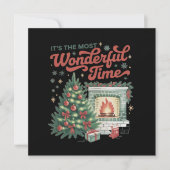 Weihnachten ist die wunderbarste Zeit Vintag Einladung (Vorderseite)