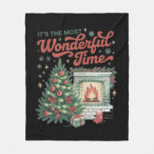 Weihnachten ist die wunderbarste Zeit Vintag Fleecedecke (Vorderseite)