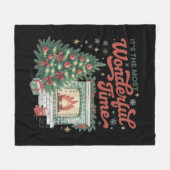Weihnachten ist die wunderbarste Zeit Vintag Fleecedecke (Vorderseite (Horizontal))