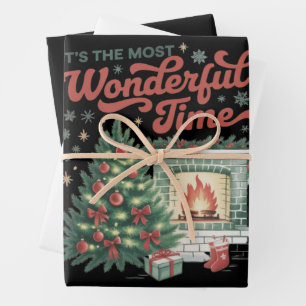 Weihnachten ist die wunderbarste Zeit Vintage  Geschenkpapier Set