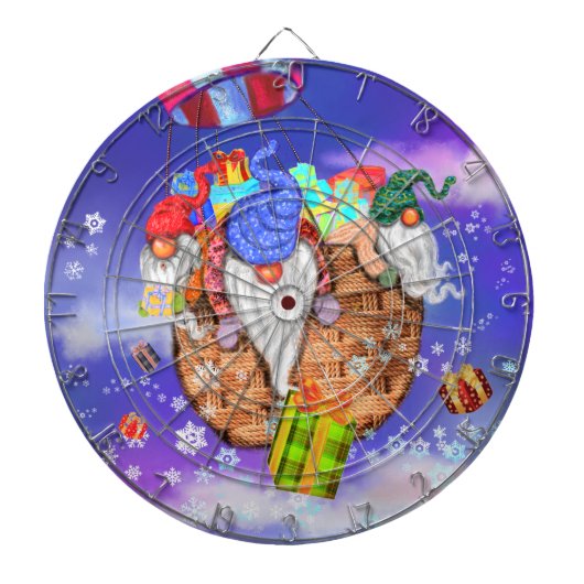 Weihnachten ist ein Luftballon und gibt Geschenke Dartscheibe (vorne)
