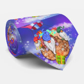 Weihnachten ist ein Luftballon und gibt Geschenke Krawatte (Gerollt)