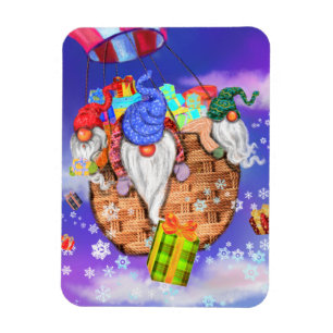 Weihnachten ist ein Luftballon und gibt Geschenke Magnet