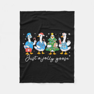 Weihnachten ist einfach eine fröhliche Gans Kranke Fleecedecke
