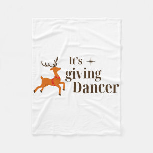 Weihnachten ist es, dem Tänzer Rentier Tanz zu geb Fleecedecke