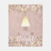 Weihnachten ist frohe und helle Rose Gold Fleecedecke (Vorderseite)