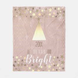 Weihnachten ist frohe und helle Rose Gold Fleecedecke