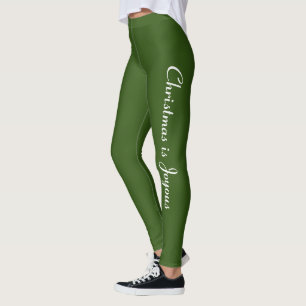 Weihnachten ist fröhlich grün leggings