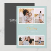 Weihnachten ist Gold | Mint Elegant 4 Foto Urlaub (Vorne/Hinten)