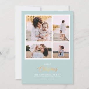 Weihnachten ist Gold Minze Moderne 4-Foto-Ferien